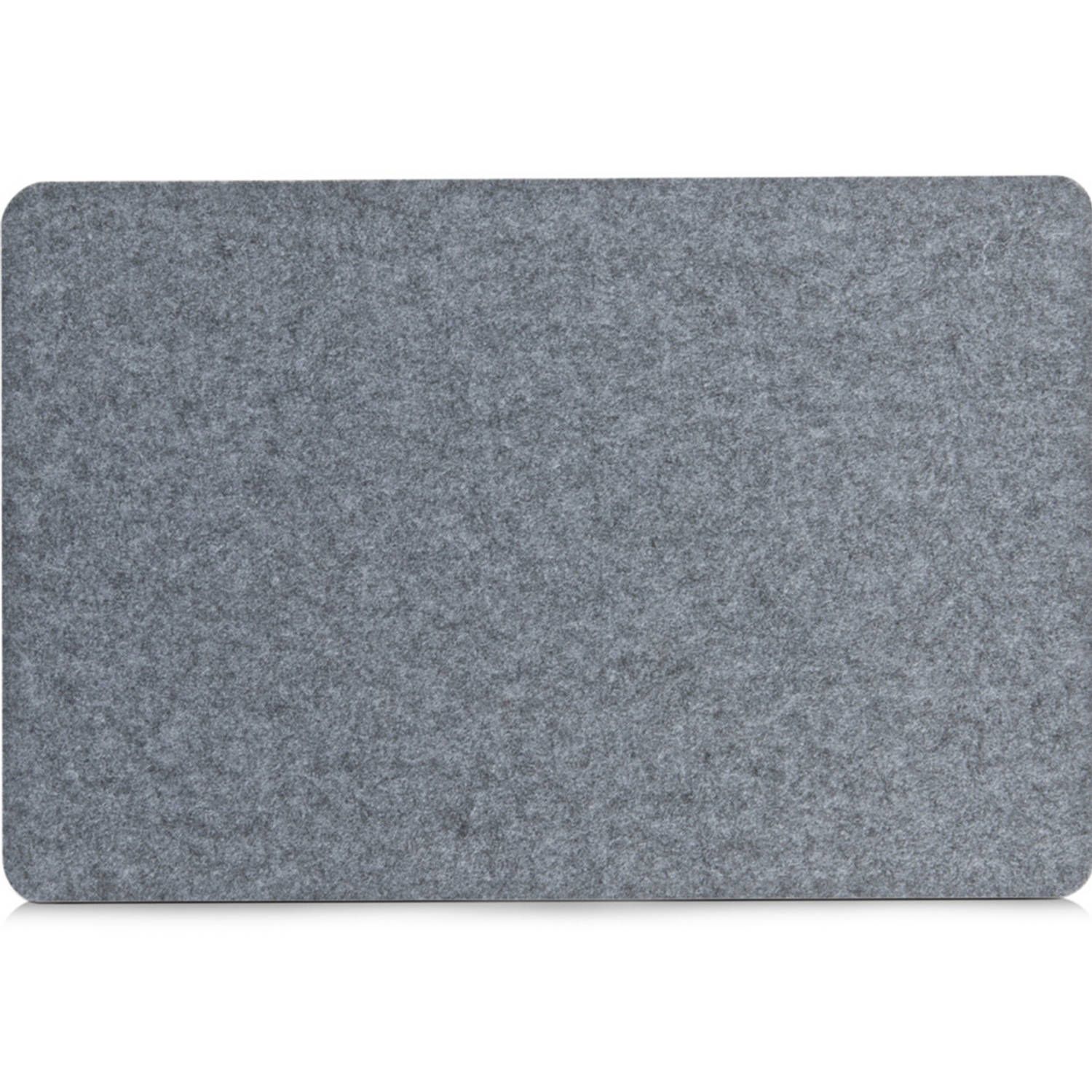 ZELLER 4x Rechthoekige placemats grijs vilt 45 x 30 cm - Tafeldecoratie - Borden onderleggers
