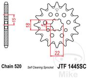 JT Sprockets JTF1445.12SC 12T Staal Voorwiel