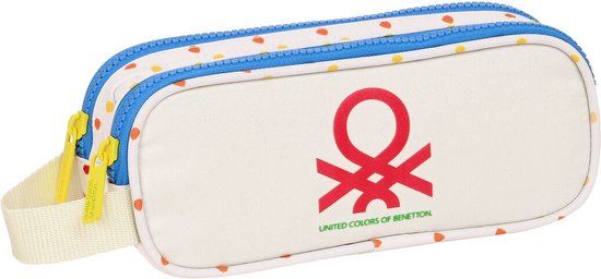 Benetton Topitos Pen Case - White - 2 Compartments