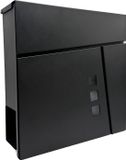 Merkloos Relaxdays Brievenbus met slot - 37,5x37x10,5 cm - krantenvak - metaal - zwart