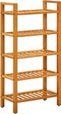 vidaXL Schoenenrek met 5 schappen 50x27x100 cm massief eikenhout