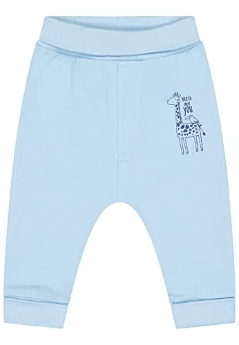 Baby boys pants giraffe print small children outfit, air blue, 74 cm