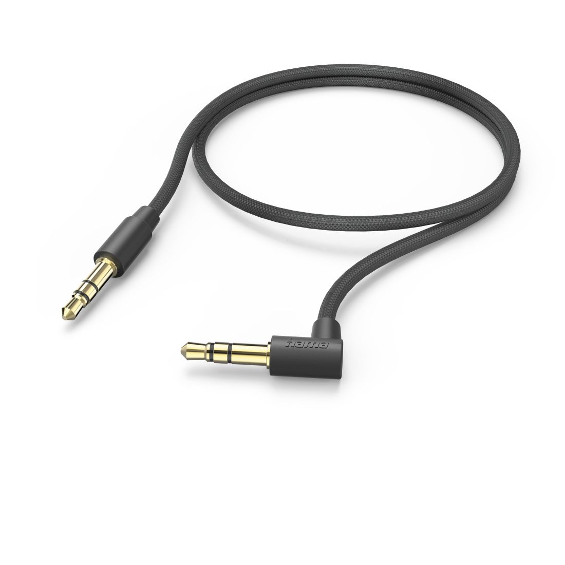 Hama 3.5mm Audio Cable - 0.5m - Black - Angled Connector
