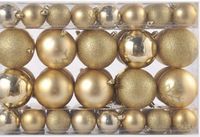 AG Kerstballen - Goud - 68 stuks - Plastic - Kerstversiering - Kerstboom versiering - Onbreekbaar - Ø8 en Ø5cm