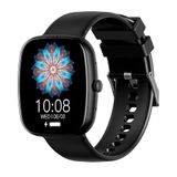 Cool Border smartwatch van zwarte siliconen (oproepen, gezondheid, sport), zwart, mediano