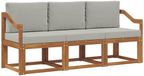 vidaXL Ensemble de canapé d'extérieur 3 pièces Naturel et Gris clair