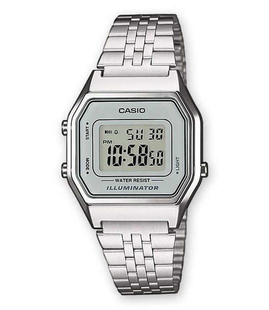 Casio Vintage LA680WEA-7EF Dameshorloge Zilverkleurig 30 mm - Digitaal - Staal
