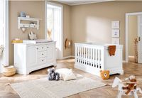 OEM Emilia 2-delige set kinderbedje - babybedje - kindermeubilair - ombouwbaar - kinderbedje: 151 cm x 81 cm x 88 cm, aankleedkussen: 150 cm x 78 cm x 101 cm