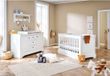 OEM Emilia 2-delige set kinderbedje - babybedje - kindermeubilair - ombouwbaar - kinderbedje: 151 cm x 81 cm x 88 cm, aankleedkussen: 150 cm x 78 cm x 101 cm