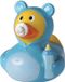 Schmoozies Badeendje - hoera een baby jongen - 8 cm - blauw