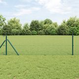 vidaXL - Gelast draadhek met grondbevestiging - 25 x 0,8 m - Groen - Mesh