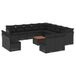 VidaXL 14-delige Loungeset met Kussens Poly Rattan Zwart