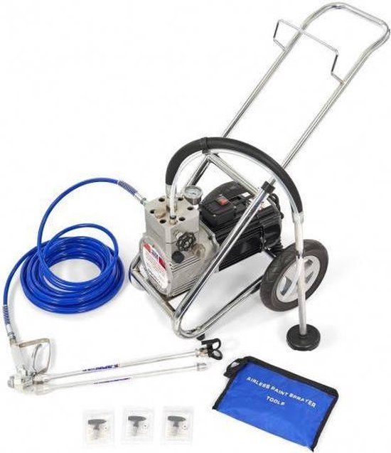 HBM Hogedruk Airless Spuitmachine Verfspuit Wandspuitmachine Set 1500 Watt - Blauw