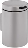 Relaxdays Wandbadkamerprullenbakje, 3L, Softclose, Binnenemmer, Rond, RVS, Beige