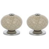 Amig - Pack van 2 Meubelknoppen - Ø39 Mm - Kleur Craquelé Porselein - Gemaakt van Keramiek - Voor keukenkasten en badkamerkasten met een moderne decoratieve stijl en gebruik - Mod. 824