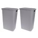 Benson Panier à linge - 2x - rotin - avec couvercle - gris clair - 60 litres - 33 x 44 x 60 cm - plastique