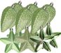 Decoris Ornament de Noël plastique Étoiles et Pommes de pin Vert 12 Pièces