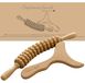 Merkloos Gua sha maderotherapie set - Houten massagerol en Gua Sha - Glad hout - Benen, billen, buik en armen
