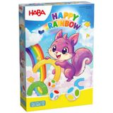 HABA Happy Rainbow bordspel voor 2-4 spelers | Kleurrijk verzamelspel voor het hele gezin met glinsterende regendruppels en snelle speelronden