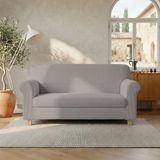 Italian Bed Linen Leslie Elastische en rekbare bankovertrek, taupe, voor 2-zitsbank