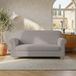 Italian Bed Linen Leslie Elastische en rekbare bankovertrek, taupe, voor 2-zitsbank