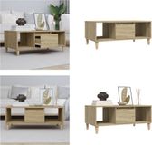 vidaXL Salontafel 90x50x36,5 cm bewerkt hout sonoma eikenkleurig