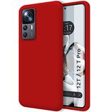 Zachte Xiaomi Zachte vloeibare siliconen beschermhoes voor Xiaomi 12T / 12T Pro 5G, rood