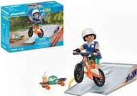 PLAYMOBIL Figurine avec rampe, skateboard et BMX, My Life, set promotionnel, 17 pièces, à partir de 4 ans