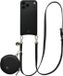 AVY Étui en cuir pour Apple iPhone 18 Pro Max | Avec cordon et mini pochette pour téléphone | Compatible MagSafe | Étui en cuir avec cordon de 130 cm et pochette | Cuir Long | Noir