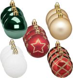 Jja Showroom And Head Office 45x pièces boules de Noël mélange blanc/rouge/vert/champagne brillant/mat/paillettes plastique diamètre 5 cm - Décoration sapin de Noël