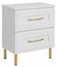 3xE living Meuble sous-vasque 60 cm, blanc, pieds dorés, modèle CLS