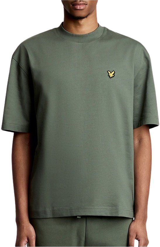 Lyle & Scott Relaxed Shirt Heren - Maat M - Katoen - Korte mouw - Effen - Donkergroen