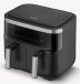 Severin FR 2463 Black Line Dual - Doppelkorb - Heißluftfritteuse - Touchscreen - 2x 4 Liter - 11 Automatische Programme - Sync Cook & Finish – Schwarz