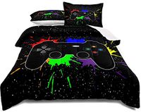 Beddengoedset, Gaming Beddengoedset, Twinsize Gamer-Dekbedset voor Jongens, Meisjes, Kinderen, Tieners, Zachte Microvezel, Kleurrijke Moderne Knopen, Videogame Beddengoed, Decoratief