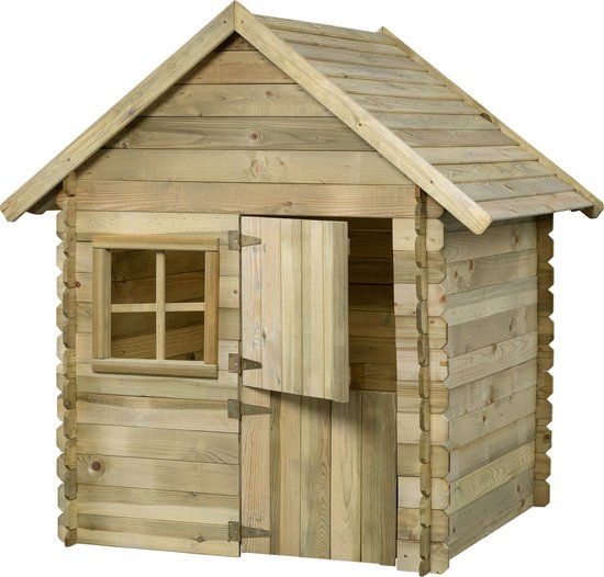Intergard Houten speelhuisje grenen Lodewijk met vloer 150x124x160cm