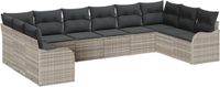 vidaXL Tuinbank Set Lichtgrijs Polyrattan