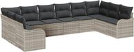 vidaXL Tuinbank Set Lichtgrijs Polyrattan