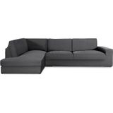 ECOMMERC3 Bankhoes voor chaise longue, hoekdeel links met zeer elastische rugleuning, donkergrijs, ademende bescherming, met schuim en elastieken, rechts of links