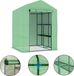 vidaXL Tuinkas met schappen, staal, 143x143x195 cm, groen