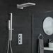 Kubix Set de douche encastrable 3 voies thermostatique inverseur pomme de douche cascade barre de glissement chrome