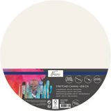 Nassau Hobby Canvas schilderij doek/paneel - schilderdoeken - rond - wit - D30 cm