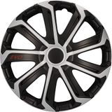 cartrend Evo Wieldoppen, 15 inch, zwart-zilver, 4 stuks