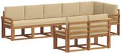 vidaXL - Bank loungeset - 8 zitplaatsen - Acacia hout - Natuurlijk en beige