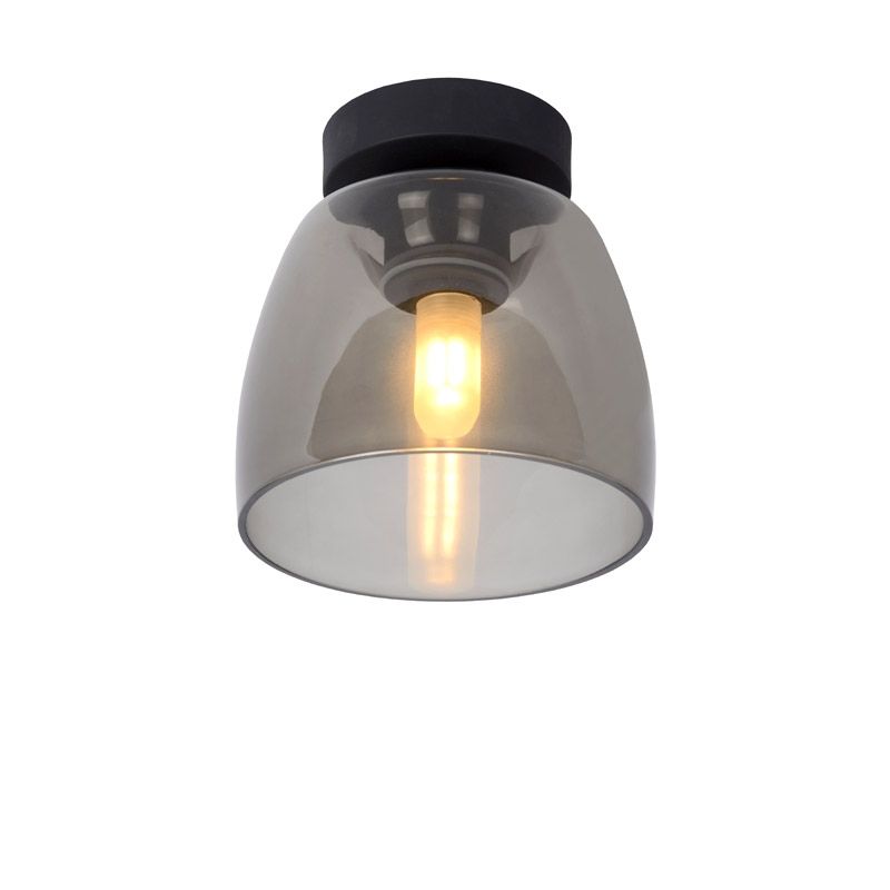 Lucide TYLER Plafonnière Badkamer - Ø 16,1 cm - G9 - IP44 - Zwart