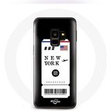 Maniacase Hoesje voor Samsung Galaxy S9 plus Vliegticket New York