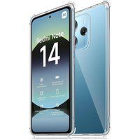 XEPTIO Beschermhoes voor Xiaomi Redmi Note 14 4G, zachte transparante TPU-gelbumper met versterkte randen