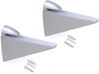 Emuca Set Halcon Houten of glazen legplankhouderset, Plastic en Zamak, Metal-grijs gelakt