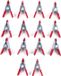 Interbosch B.V. Mini pince à voile/clip de voile - 14 pièces - 5 cm - Plastique/Acier - Rouge