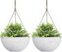 Merkloos Pot suspendu - Décoration de jardin bohème - 2 pièces - Blanc - 25 cm