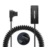 NEEWER Dubbelzijdige dummy-batterijadapter met display, opgerolde D-tap naar USB C-splitterlader compatibel met Atomos Ninja Shinobi Monitoren DJI SDR videozender Sony NP-F970/750/550, VP-F550X2